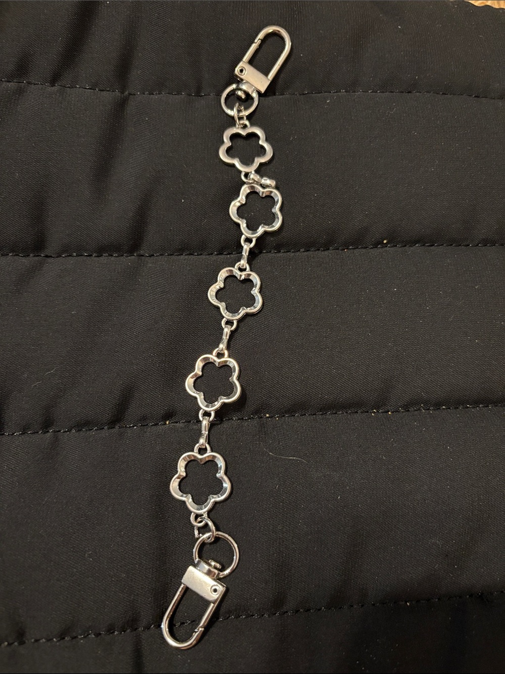 Silver Floral Link Charm  Bagcharm